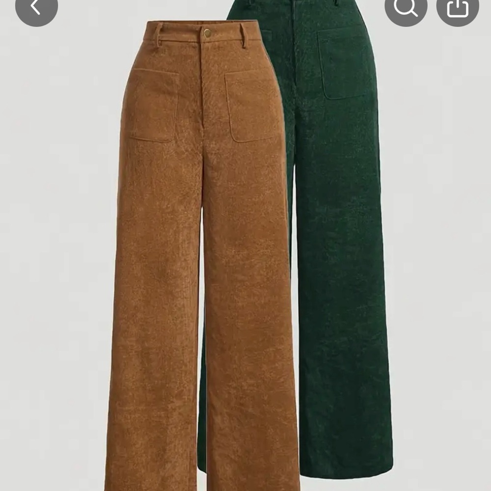 Stylish Wide Leg Pants in Brown and Green
